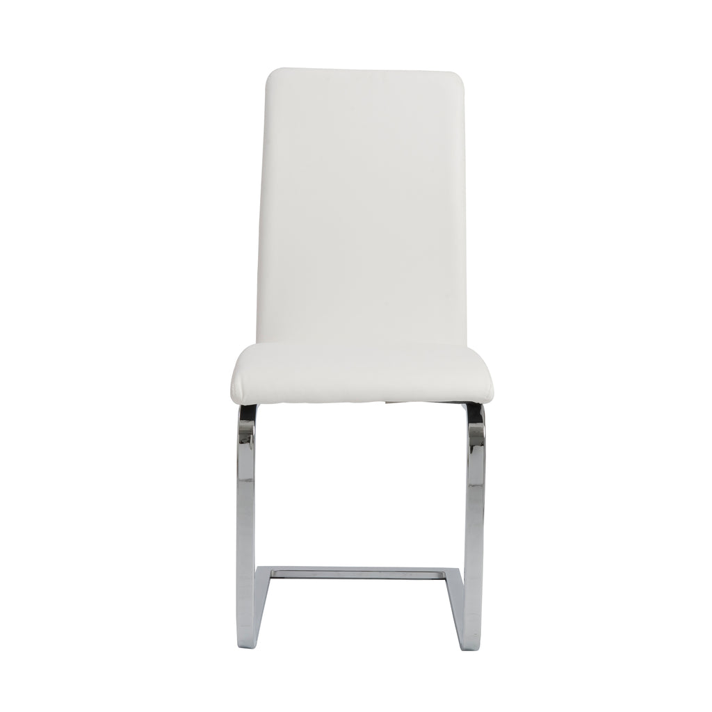 Cinzia Side Chair - White,Chrome,Set of 2