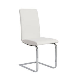 Cinzia Side Chair - White,Chrome,Set of 2