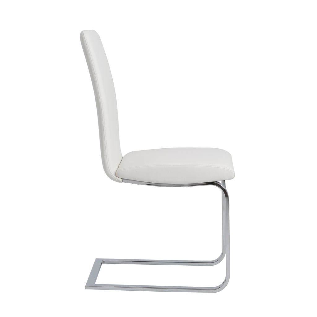 Cinzia Side Chair - White,Chrome,Set of 2