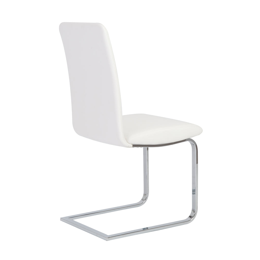 Cinzia Side Chair - White,Chrome,Set of 2