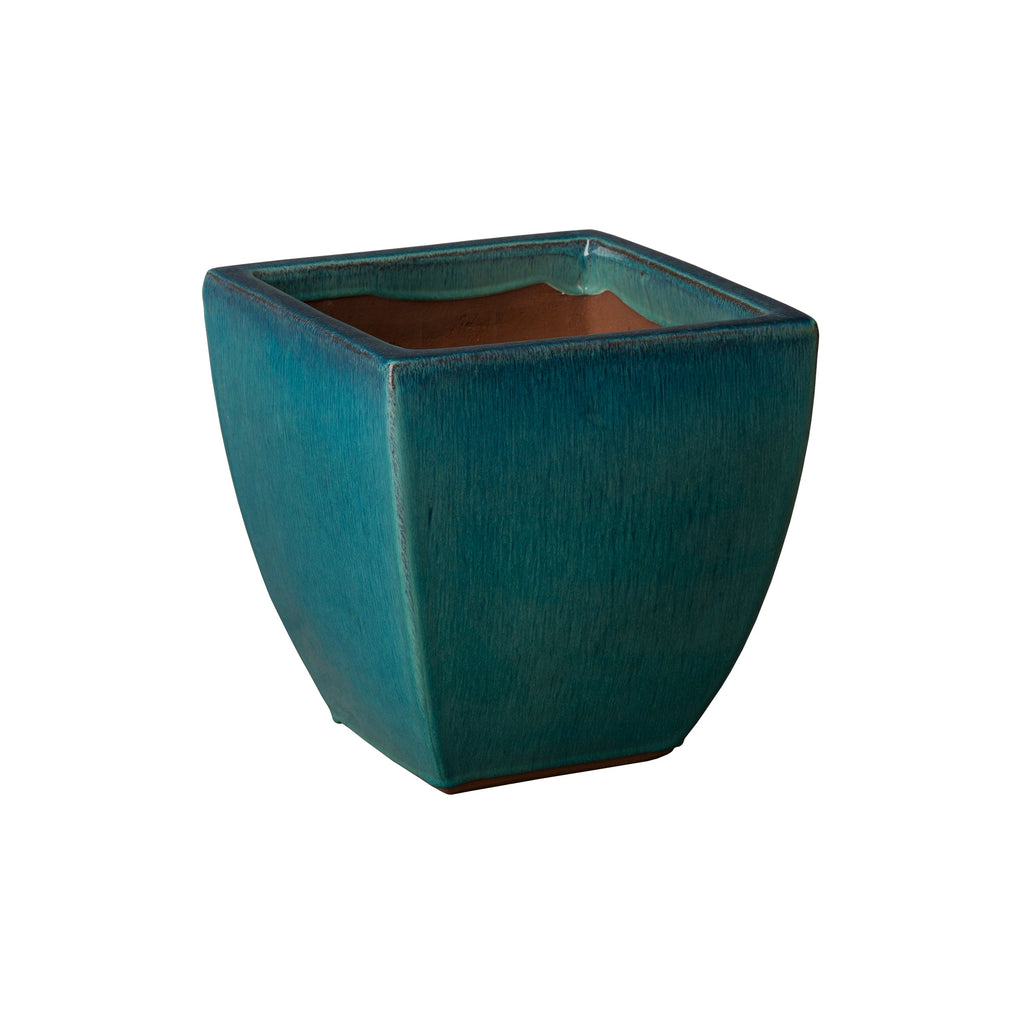 Square Planter Small, Teal 12x12"H