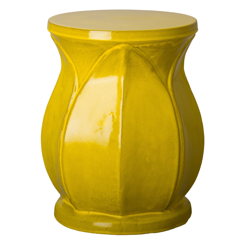Lotus Stool, Mustard Yellow 14.5x18"H