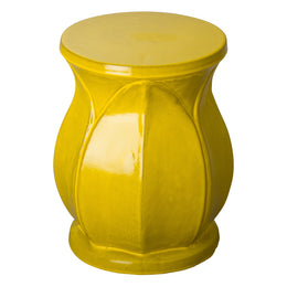 Lotus Stool, Mustard Yellow 14.5x18"H