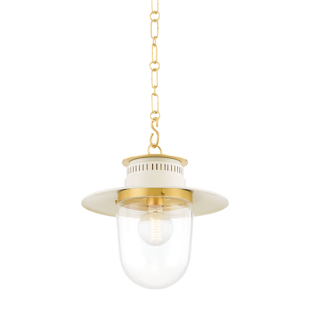 Nori 1 Light Pendant - Aged Brass 12.75"