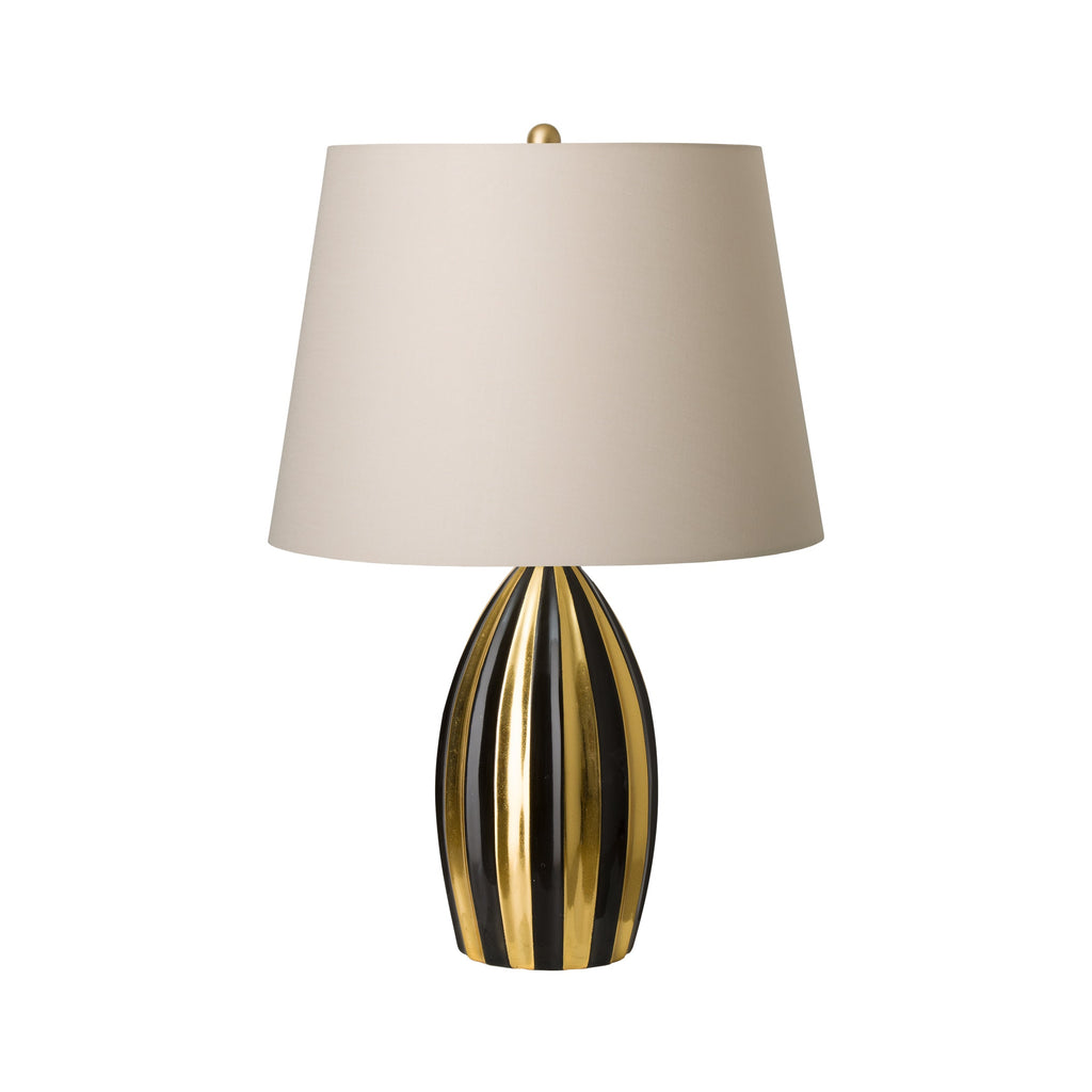 Lux Vase Black/Gold Lamp 29"H