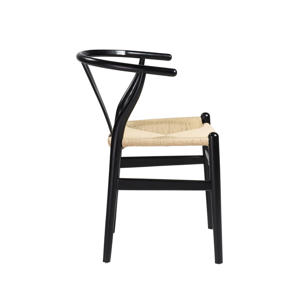 Evelina Side Chair - Black,Natural,Set of 2