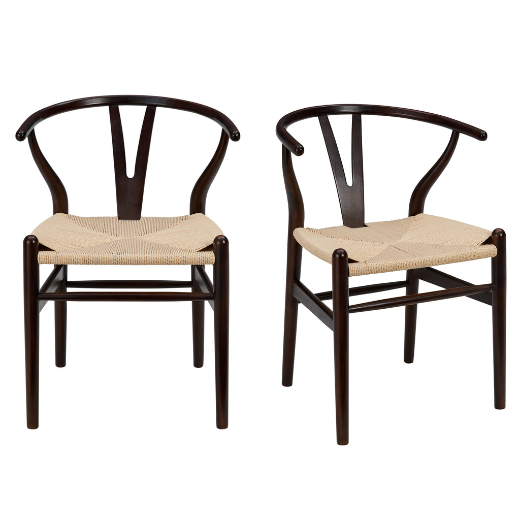 Evelina Side Chair - Walnut,Natural,Set of 2