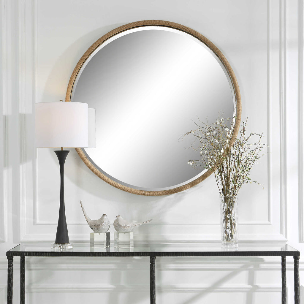 Ranchero Natural Rope Round Mirror