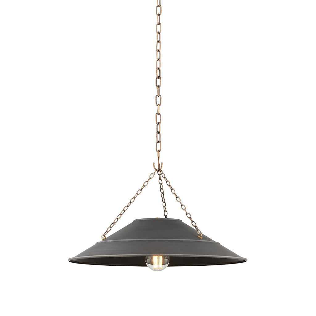 Arcane 1 Light Pendant - Patina Brass 16"