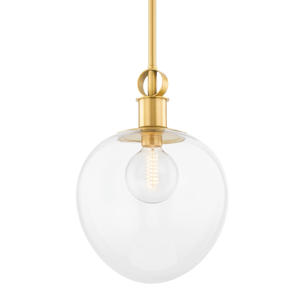 Anna 1 Light Pendant - Aged Brass 19.75"