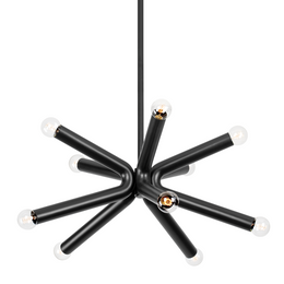 Dash 10 Light Chandelier - Soft Black