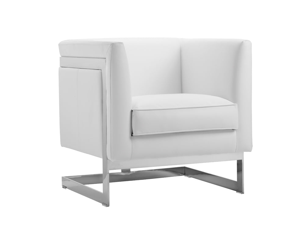 Soho Armchair - Stainless Steel - Cantina White