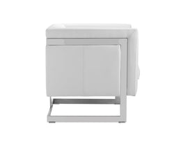 Soho Armchair - Stainless Steel - Cantina White