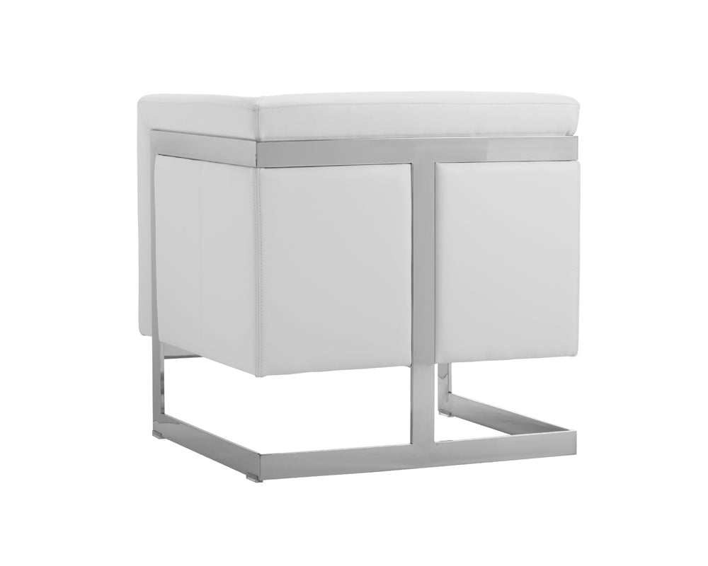 Soho Armchair - Stainless Steel - Cantina White