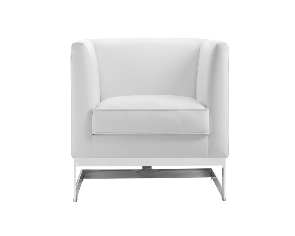 Soho Armchair - Stainless Steel - Cantina White