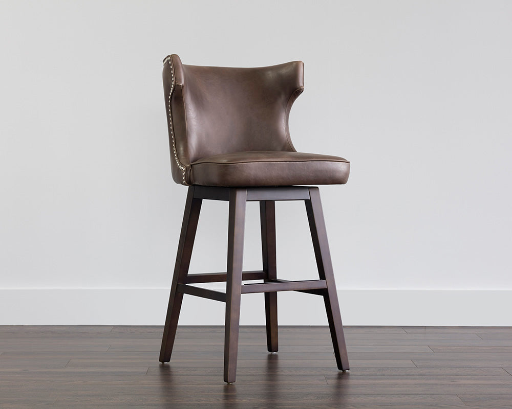 Neville Swivel Barstool - Havana Dark Brown