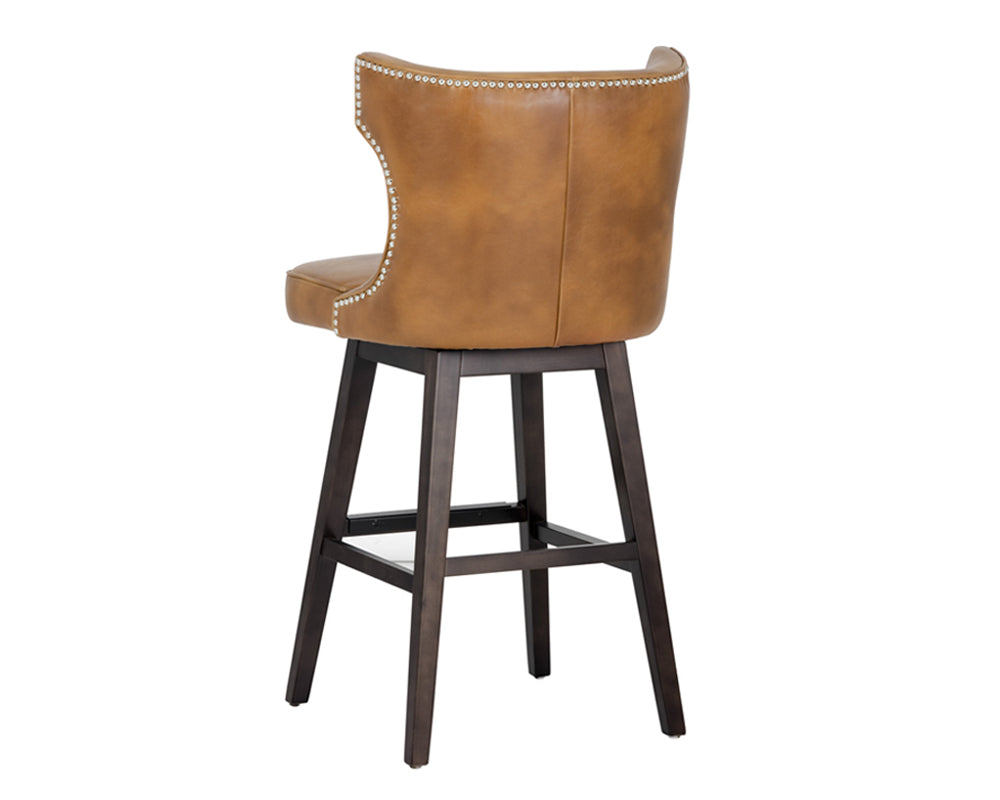 Neville Swivel Barstool - Tobacco Tan