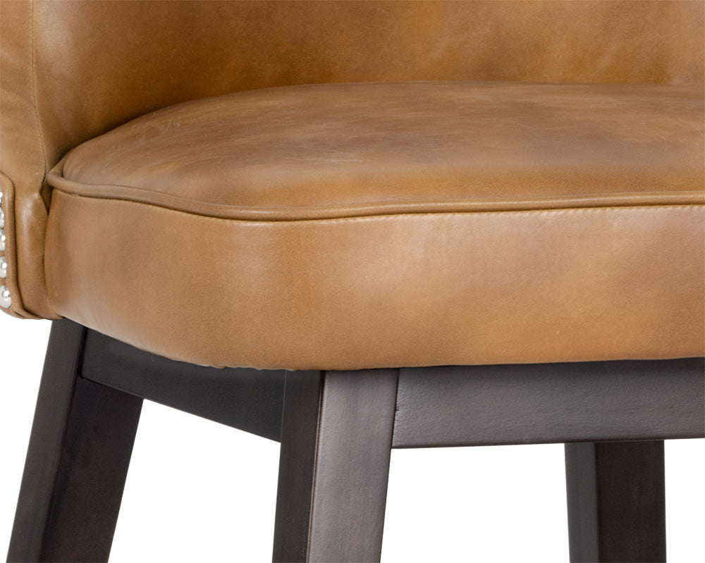 Neville Swivel Barstool - Tobacco Tan