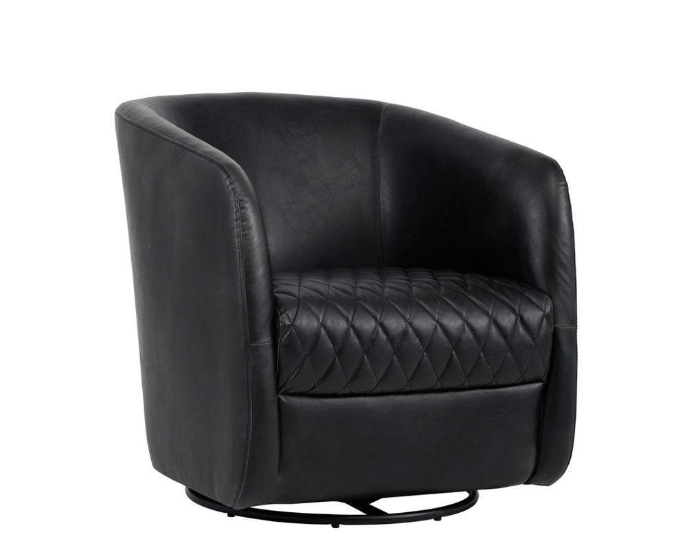 Dax Swivel Lounge Chair - Coal Black