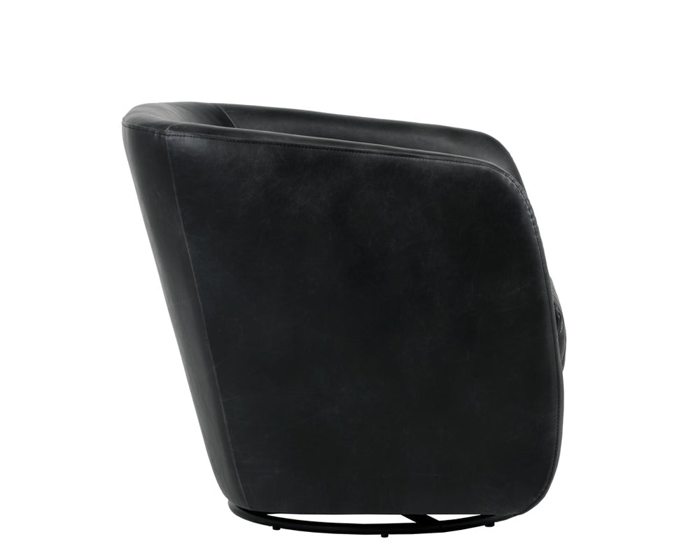 Dax Swivel Lounge Chair - Coal Black