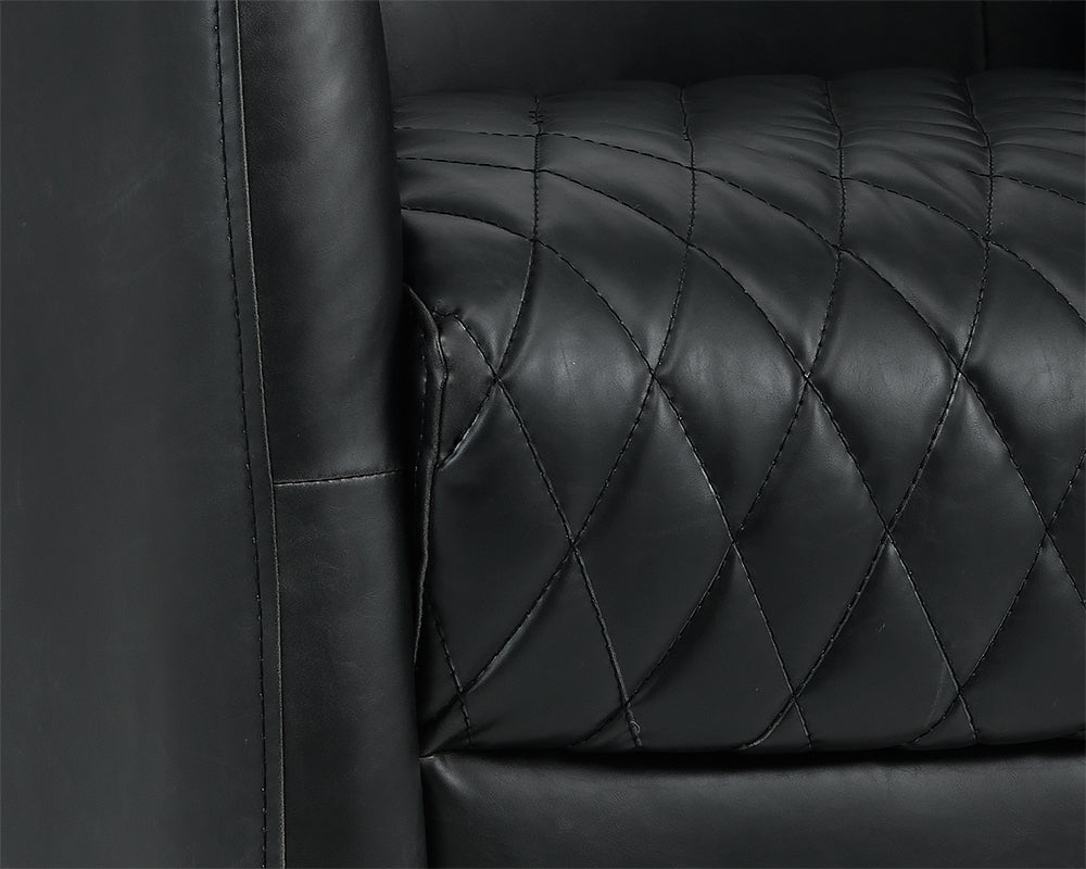 Dax Swivel Lounge Chair - Coal Black