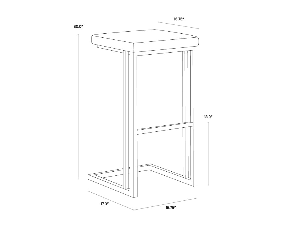 Boone Barstool - Grey - Onyx