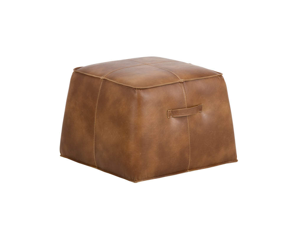 tobacco leather ottoman Borelli Storage functional accent Padded with Foam for Comfort The inherent variations in tone and texture of leather are preserved Hand Antique Tobacco | Ottoman