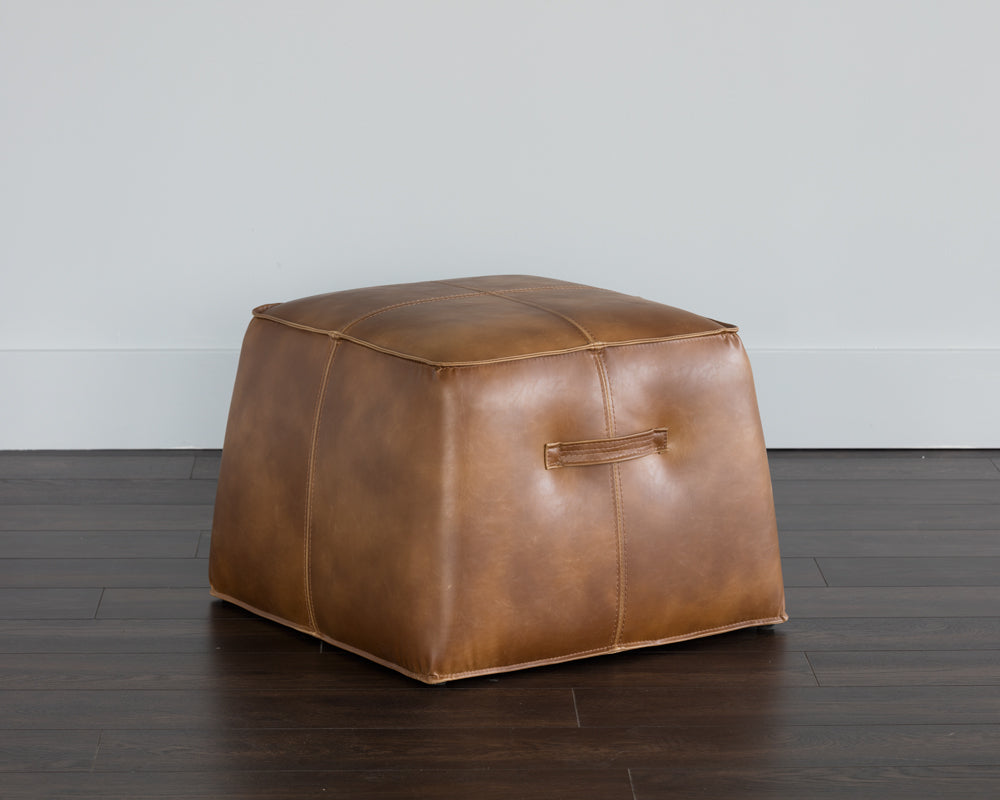 Aspen Ottoman - Tobacco Tan