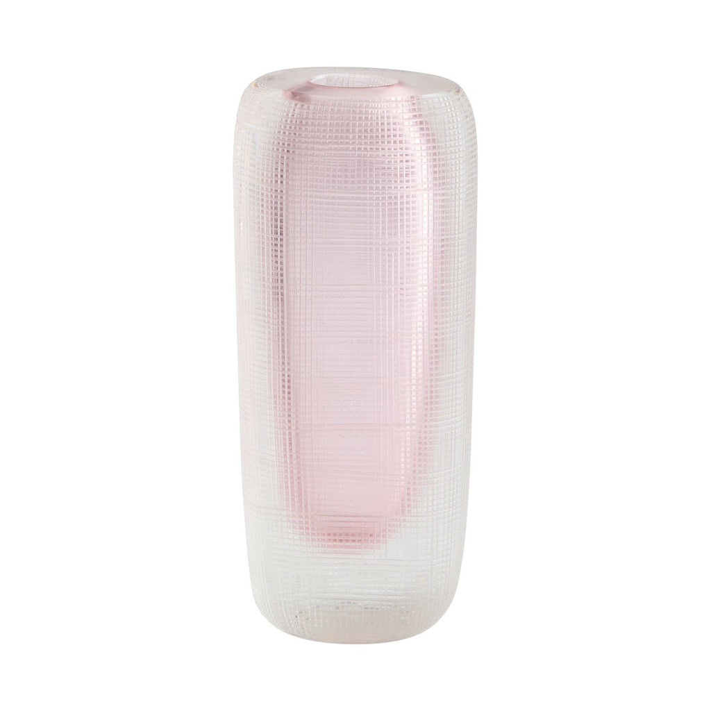 Neso Vase, Pink & Clear