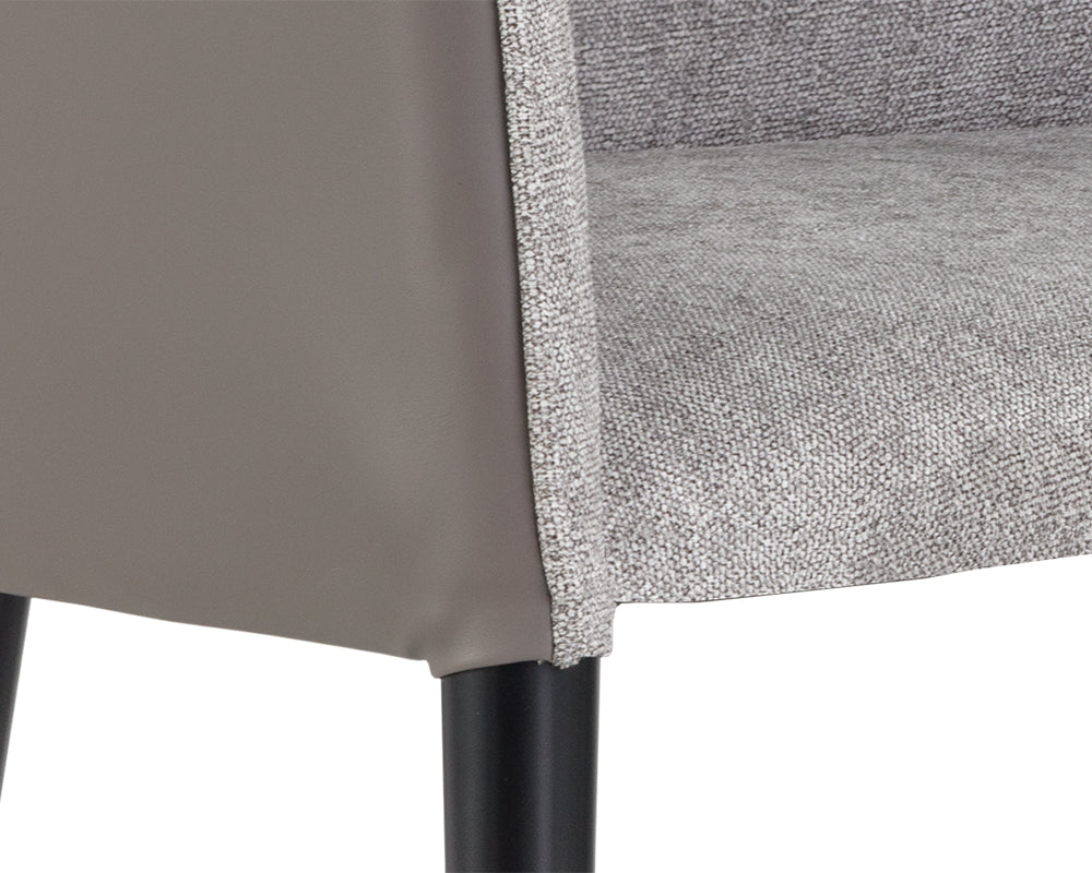 Asher Dining Armchair - Flint Grey / Napa Taupe