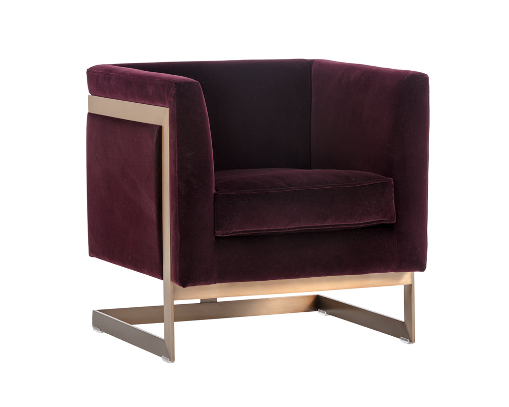 Soho Armchair - Antique Brass - Giotto Cabernet