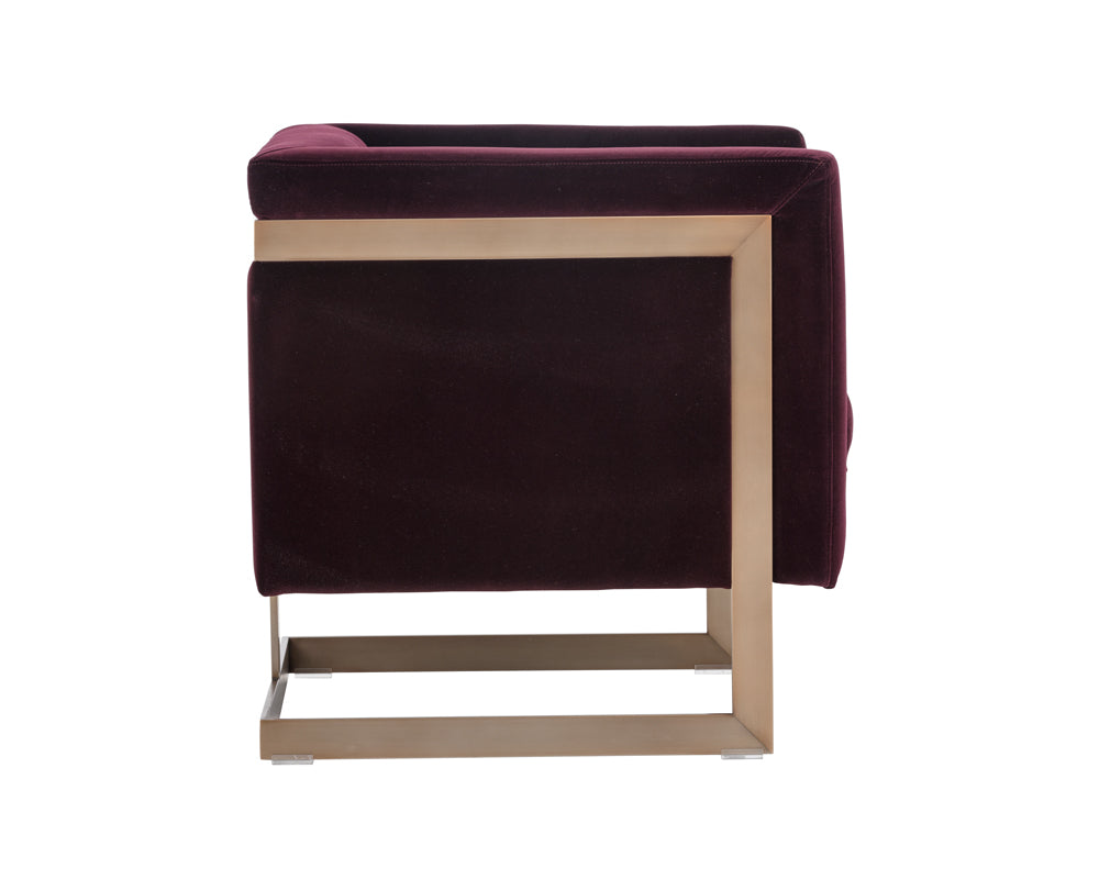 Soho Armchair - Antique Brass - Giotto Cabernet