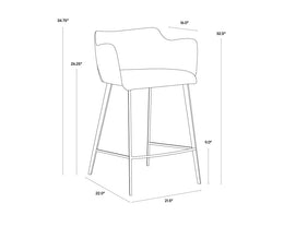 Griffin Counter Stool - Town Grey / Roman Grey