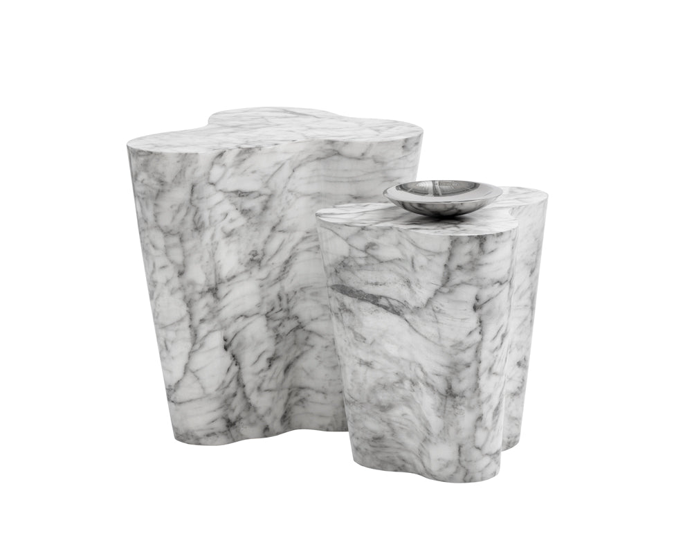 Ava End Table - Small - Marble Look