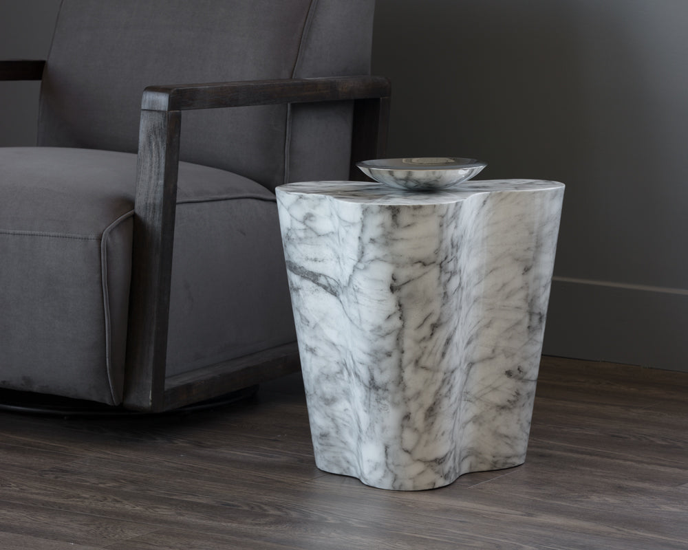 Ava End Table - Small - Marble Look