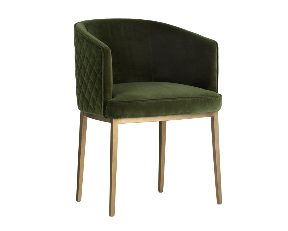 Cornella Dining Armchair - Forest Green