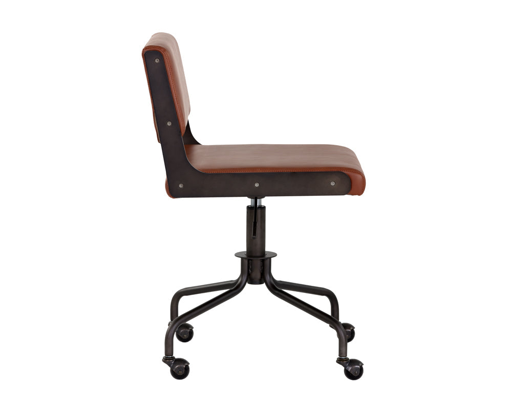 Davis Office Chair - Dark Bronze - Rust Tan