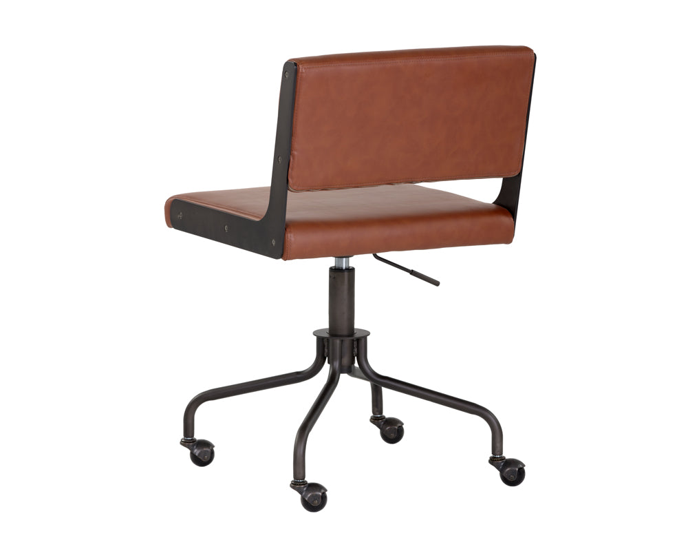Davis Office Chair - Dark Bronze - Rust Tan