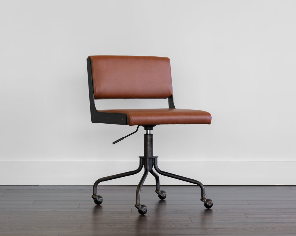 Davis Office Chair - Dark Bronze - Rust Tan