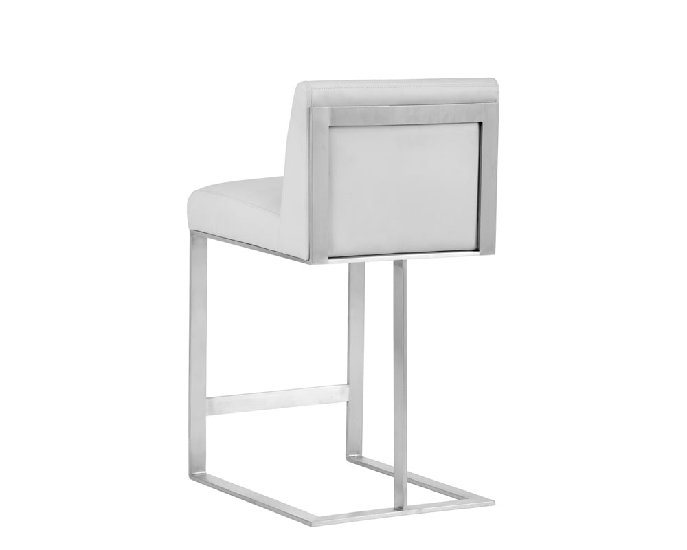 Dean Counter Stool - Stainless Steel - Cantina White