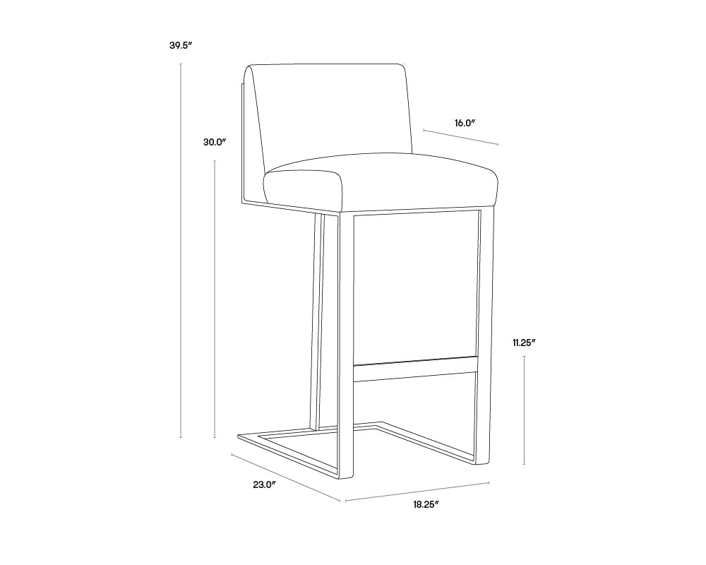 Dean Barstool - Stainless Steel - Cantina Magnetite