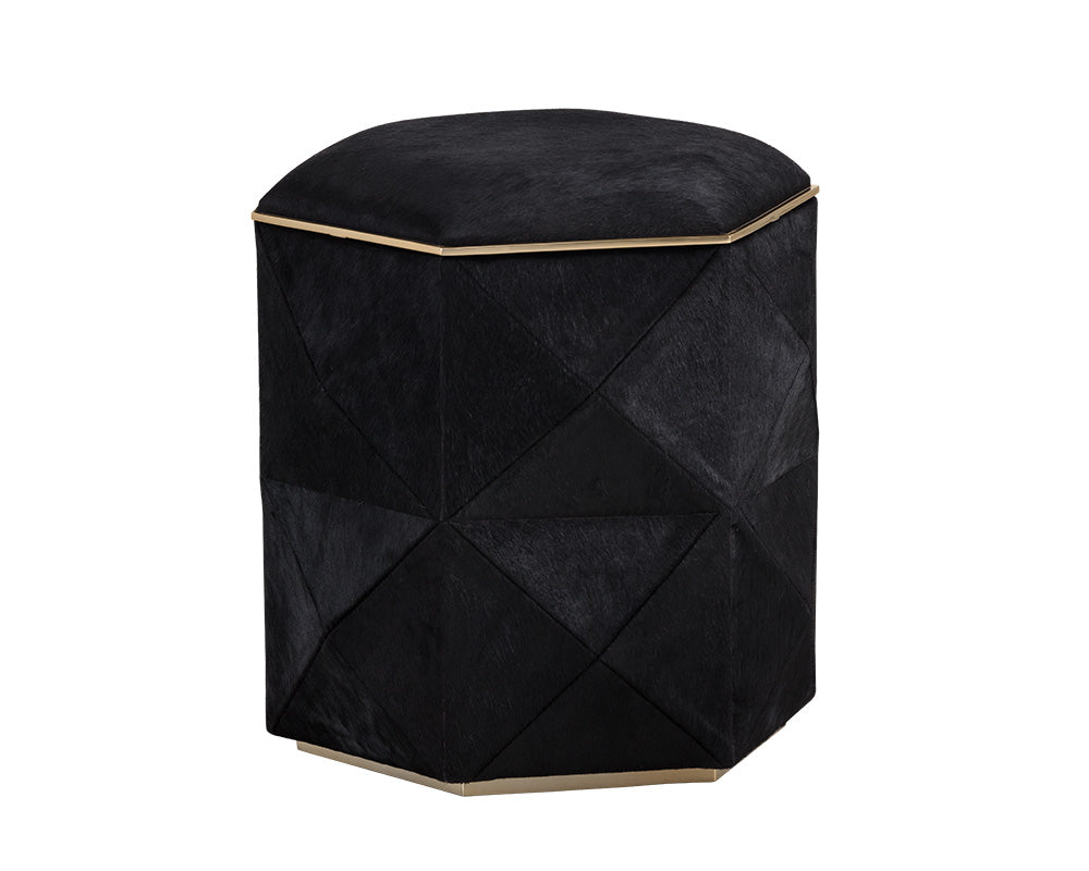 Ashanti Storage Ottoman - Gold - Black