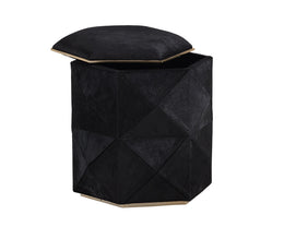 Ashanti Storage Ottoman - Gold - Black