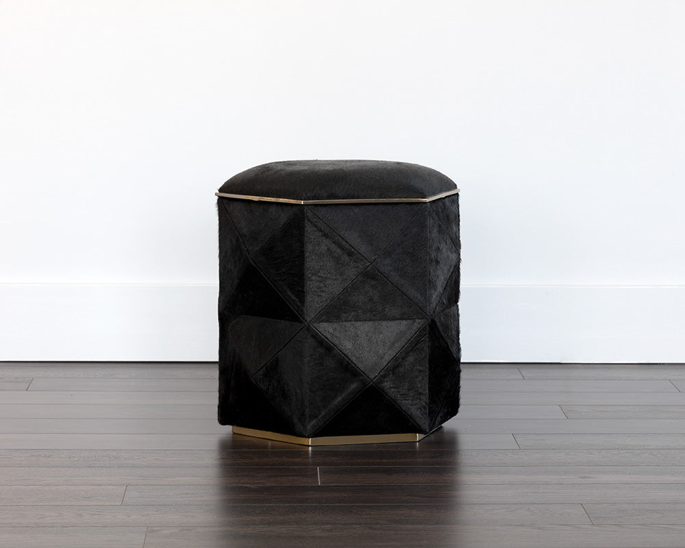 Ashanti Storage Ottoman - Gold - Black