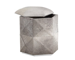 Ashanti Storage Ottoman - Silver - Grey