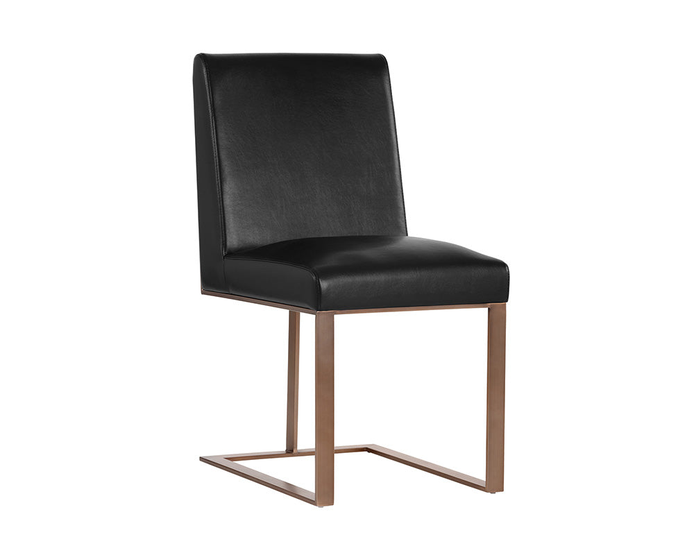 Dean Dining Chair - Antique Brass - Cantina Black