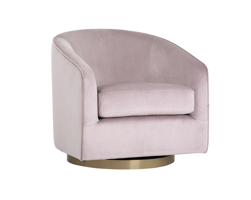 Hazel Swivel Lounge Chair - Blush Sky