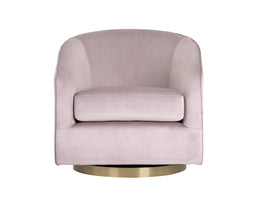 Hazel Swivel Lounge Chair - Blush Sky