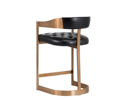 Beaumont Counter Stool - Antique Brass - Cantina Black