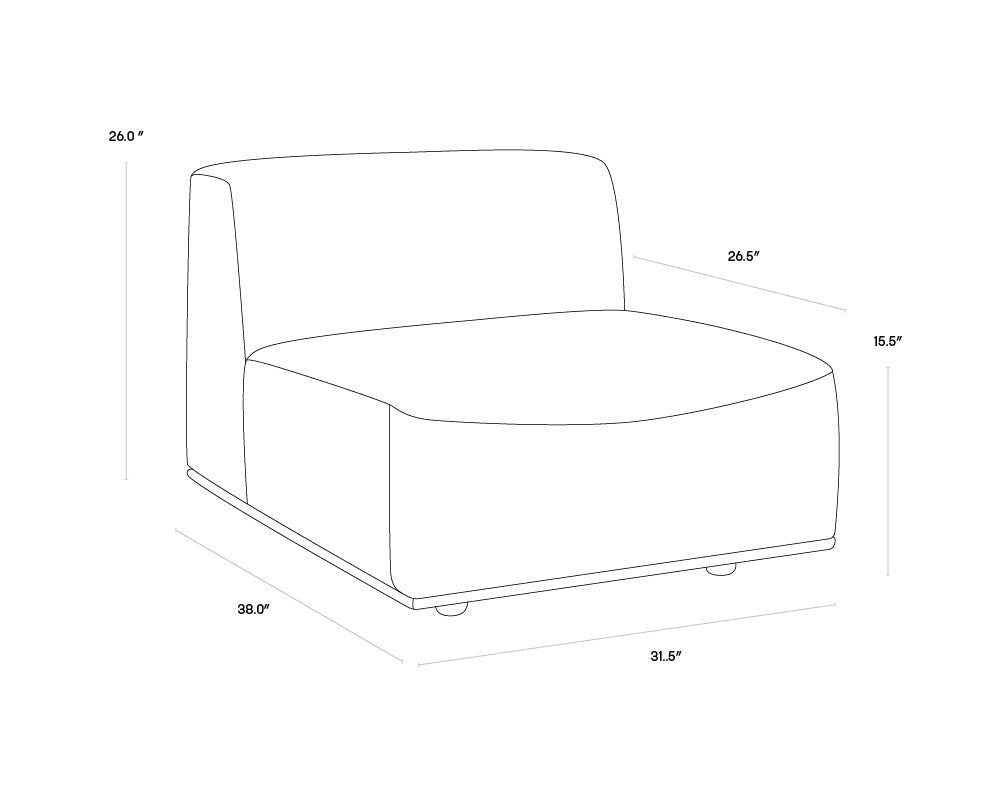 Darren Modular - Armless Chair - Smokescreen